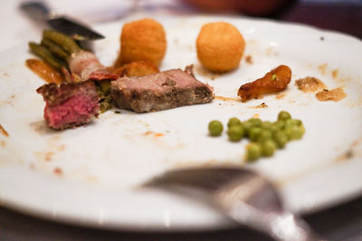 Close-up of meal served in plate