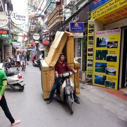 Woman standing in front of building