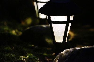 Close-up of illuminated lamp