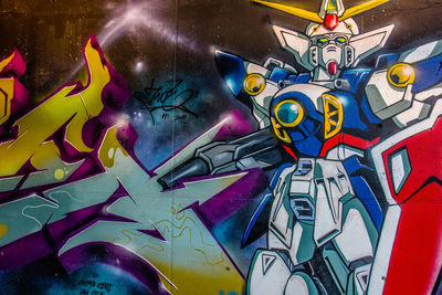 Close-up of graffiti on wall