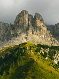Panoramic view of rocky mountains against sky