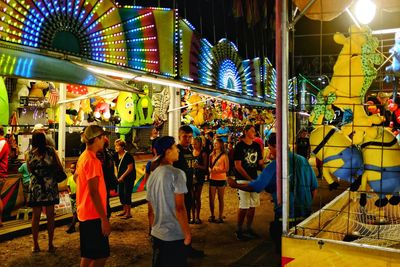 People in amusement park