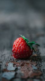 Close-up of strawberry on table