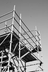 Low angle view of construction site against clear sky