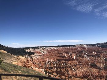 Scenic view of landscape against blue sky