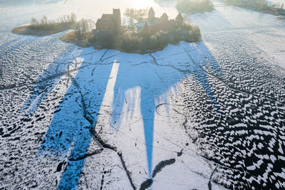 High angle view of beach
