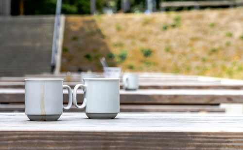 Close-up of coffee served on table