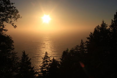 Scenic view of calm sea at sunset