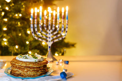 Close-up of cake on table