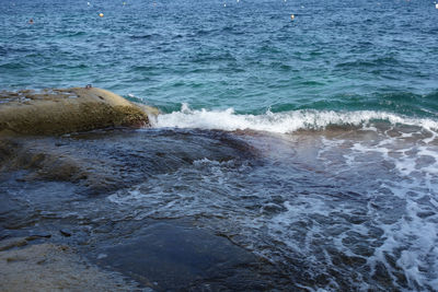 High angle view of sea shore