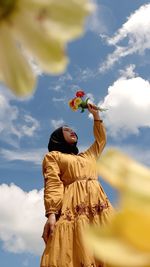  a women and a flower