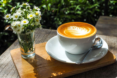 Coffee cup on table