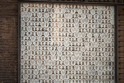 Close-up view of brick wall