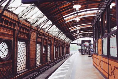 Train at railroad station platform