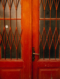 Full frame shot of closed door of building