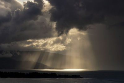 Storm clouds over sea