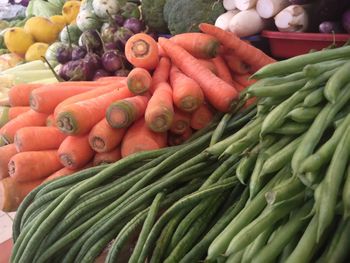 Vegetables for sale at market stall