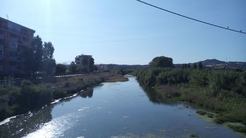 Scenic view of river against clear sky