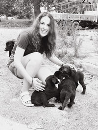 Young woman with dog