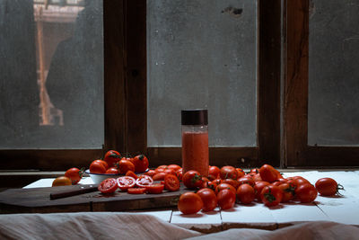 Close-up of fruits on table