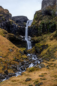 Scenic view of waterfall