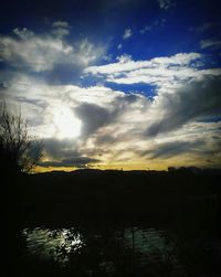 Scenic view of silhouette landscape against sky during sunset