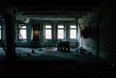 Interior of abandoned house