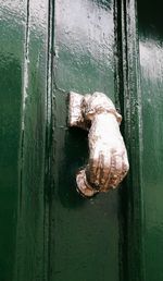 Close-up of closed metal door