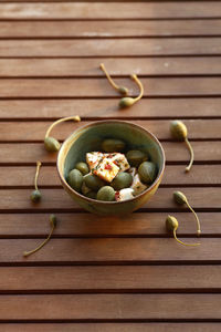 Close-up of fruits in bowl on table
