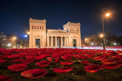 View of illuminated building at night