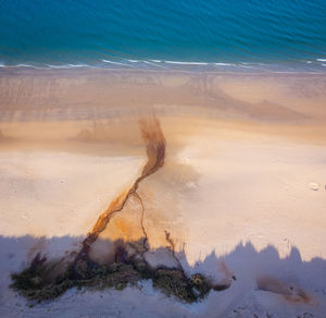 Aerial top view of the atlantic coast near montalivet