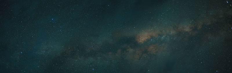 Panoramic shot of milky way and stars in sky at night