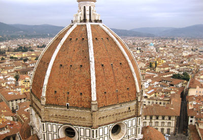 High angle view of buildings in town