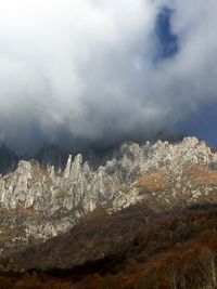 Scenic view of mountain range against sky