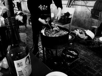 Midsection of man having food