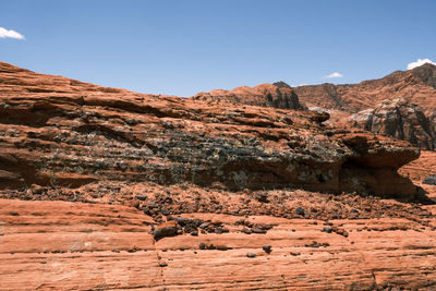 Scenic view of mountains against clear sky