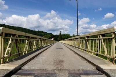 Surface level of bridge against sky