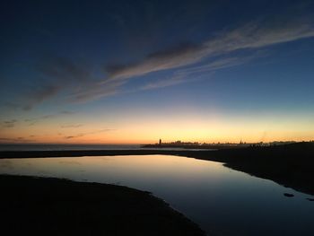 Scenic view of sunset over sea