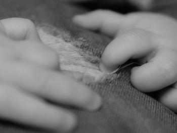 Close-up of baby hand