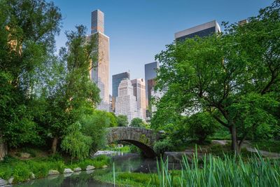 Low angle view of buildings in city