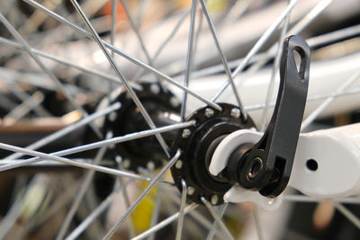 Close-up of bicycle wheel