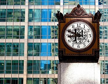 Low angle view of clock tower