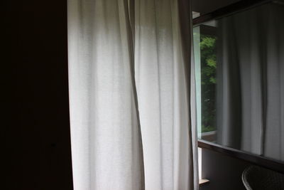 Close-up of window sill at home