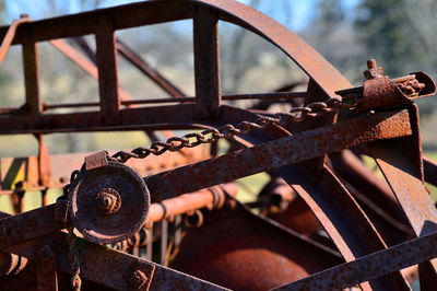 Close-up of rusty machine part