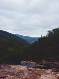 Scenic view of mountains against sky