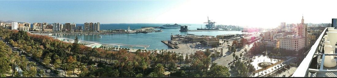 View of buildings in water