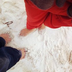 Low section of people on beach