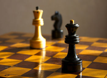 Close-up of chess pieces