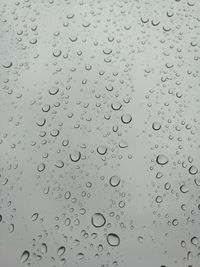 Full frame shot of raindrops on window