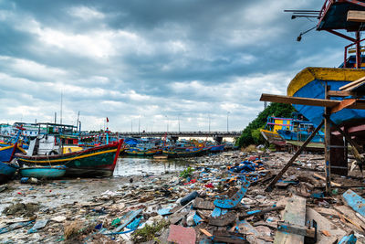 Pollution of waste from fishing activities and daily life